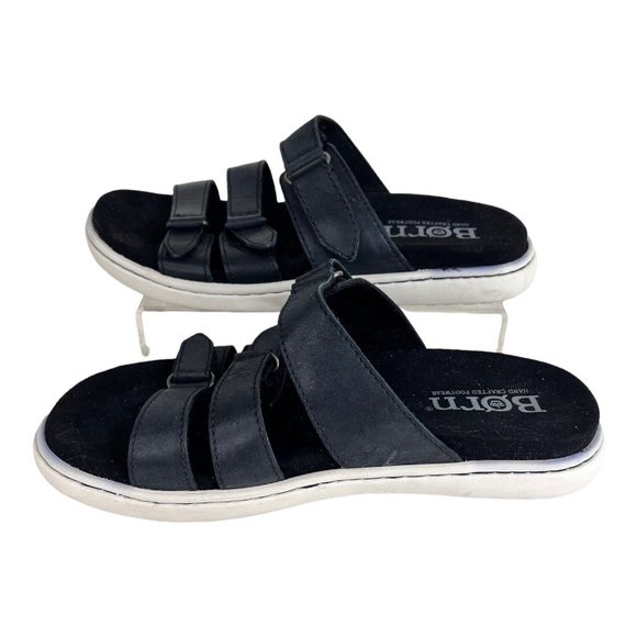Womens Born Daintree Slide Sandals US 7 M Black Adjustable Straps Leather - Picture 3 of 8